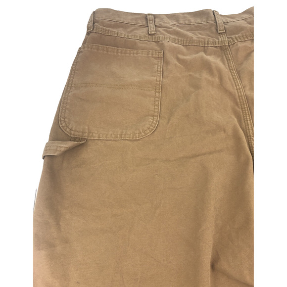 Wrangler Rustler Men's Carpenter Shorts Size 46 Loose Fit Canvas Denim Brown - Picture 12 of 16